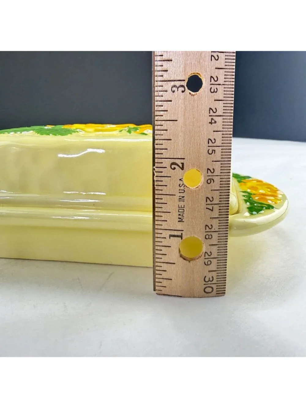Vintage Hand Painted 3 Piece Soap Dish Yellow Roses
